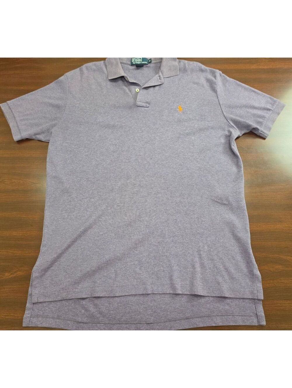Polo Ralph Lauren Medium Purple Heather 100% Cotton Polo Shirt Orange Logo